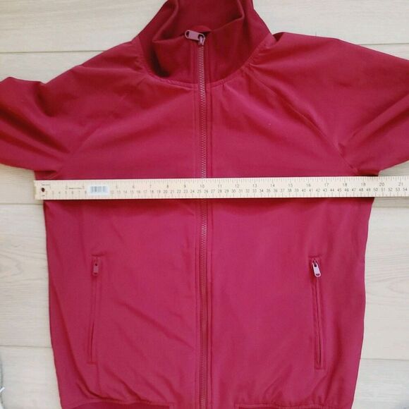 Athleta Brooklyn Bomber Jacket S Tall Burgundy Red Full Zip Soft Shell - Picture 9 of 10